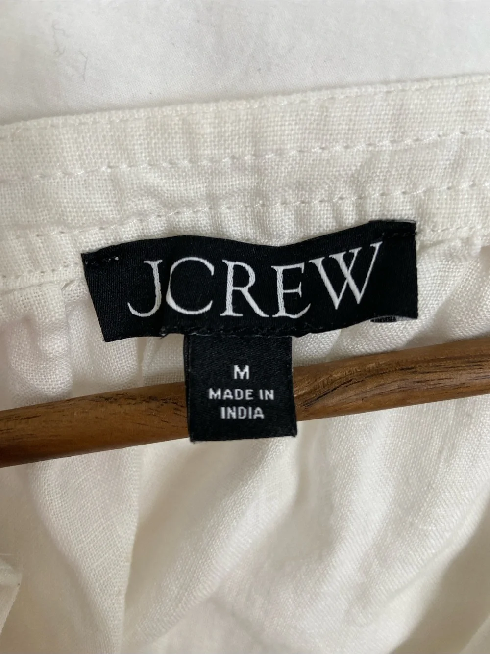 J. Crew white linen V-Neck Linen Peasant Top